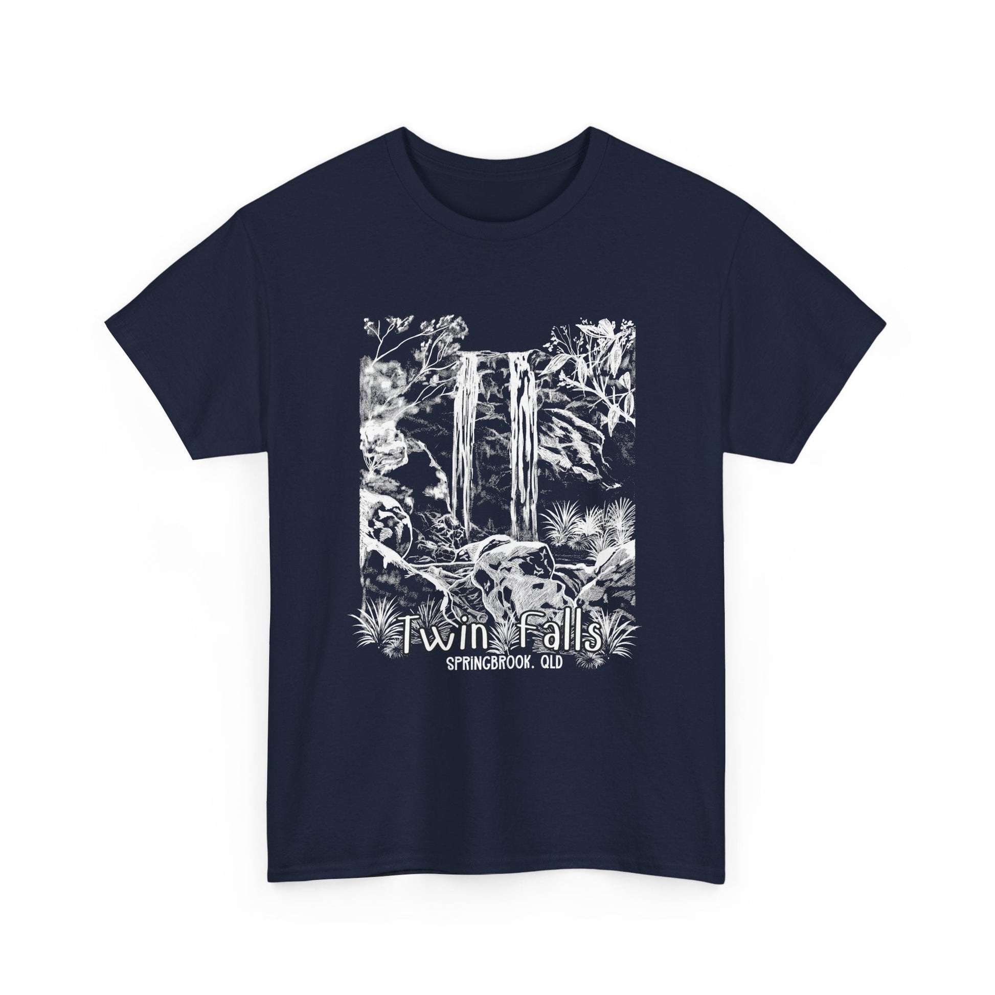 Twin Falls Springbrook QLD custom designed Australian souvenir t shirt - Solei Designs