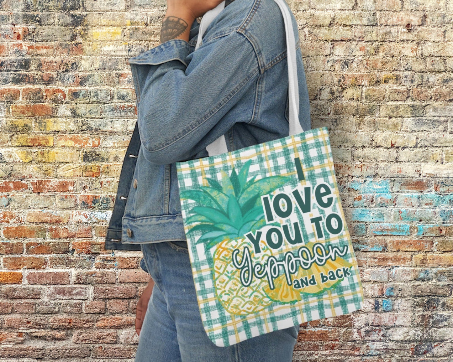 Yeppoon and back - souvenir custom designed Tote Bag - Hand drawn artwork & custom text available - Solei Designs