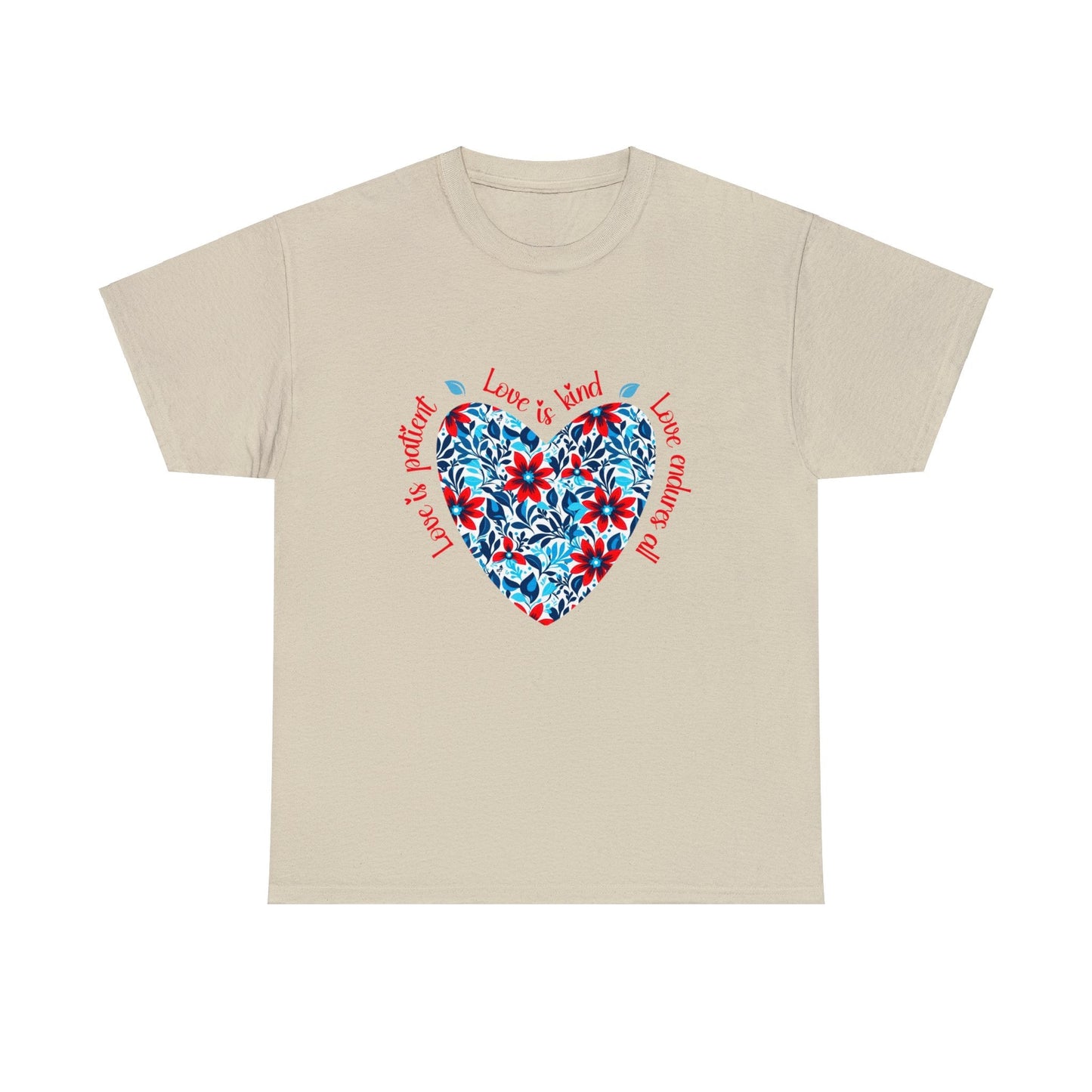 Love is patient, kind t shirt, inspirational, motivational, graphic t shirt, gifts for mum, heart, flowers, positive vibes, flower shirt - Solei Designs
